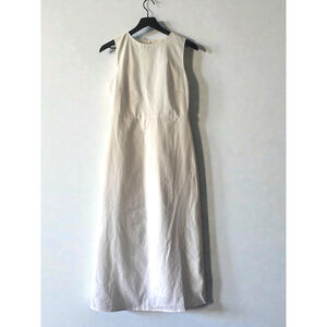 Commense Linen Blend Sleeveless Midi Dress Cream Size S NWT Missing Sash